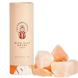 Wanderflower Himalayan Bath Crystal Rock Salts Uplifting AMBER scent NEW